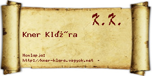 Kner Klára névjegykártya