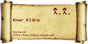 Kner Klára névjegykártya